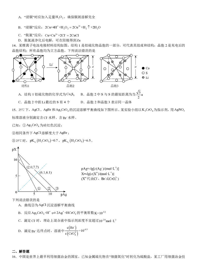 辽宁化学-试题-p_近10年高考真题汇编（必刷）_2024年高考真题_高考真题（截止6.29）_辽宁卷副科（黑龙江、辽宁、吉林）（6科全）