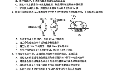 四川省广安市高2023级第一次模拟考试生物(1)_2026年1月_260118四川省广安市高2023级第一次模拟考试（广安一诊）（全科）
