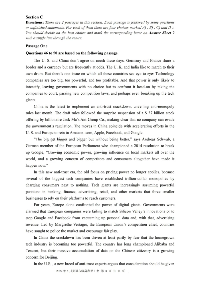 2022年09月六级真题全3套(1)_英语四六级整合_英语四六级真题版本二此版为主此文件夹会持续更新_六级真题_1.六级真题+答案解析+听力音频_2014年-2022年真题解析音频_2022年09月CET6