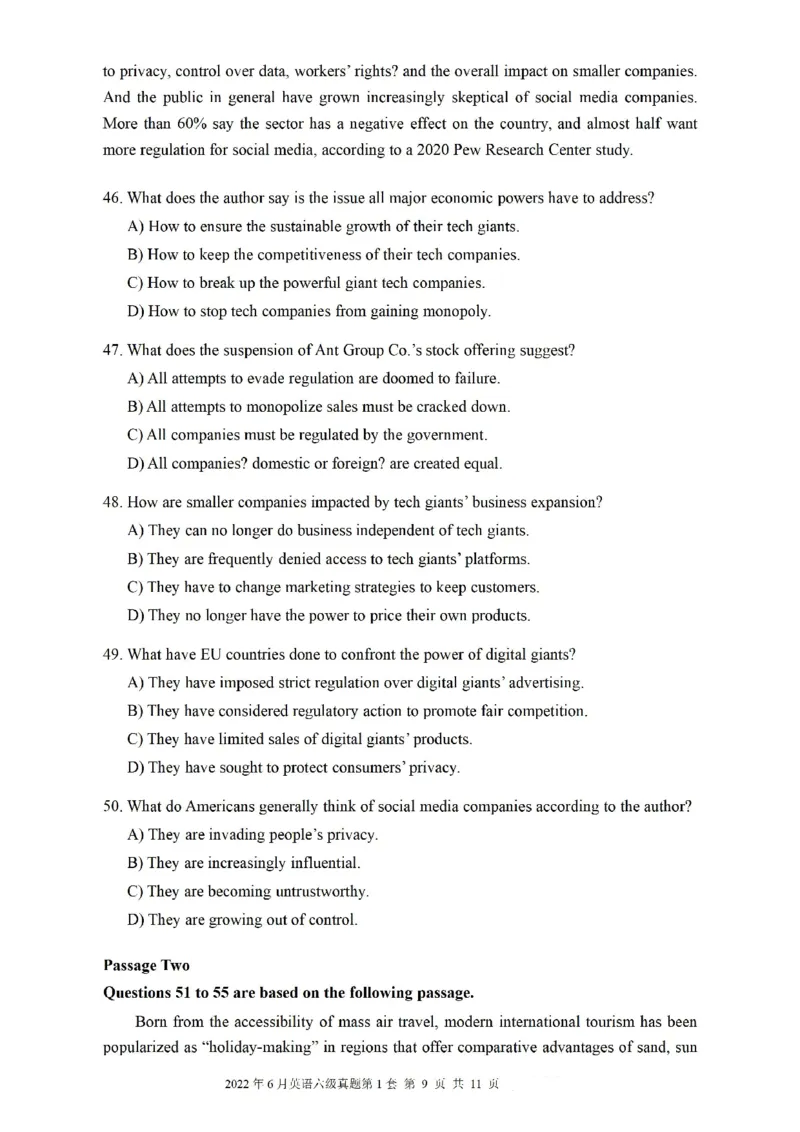 2022年09月六级真题全3套(1)_英语四六级整合_英语四六级真题版本二此版为主此文件夹会持续更新_六级真题_1.六级真题+答案解析+听力音频_2014年-2022年真题解析音频_2022年09月CET6