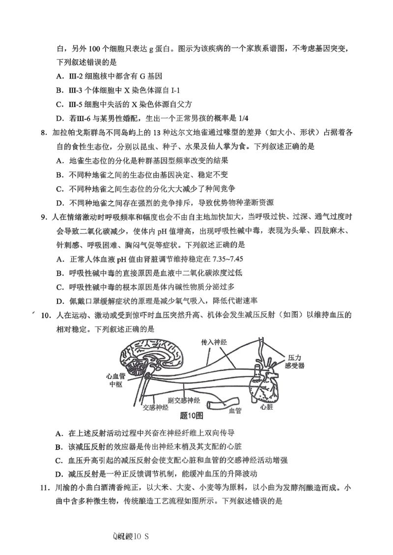 生物主城五区26届高三一诊试卷和答案(1)_2026年1月_260129重庆市主城五区高2026届学业质量调研抽测（重庆九龙坡一诊）（全科）