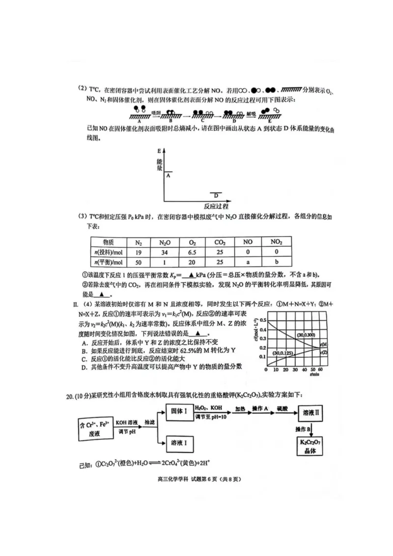 2023-2024学年第一学期天域全国名校协作体联考化学(1)_2023年10月_0210月合集_2024届浙江省第一学期天域全国名校协作体联考_浙江省2024届第一学期天域全国名校协作体联考化学