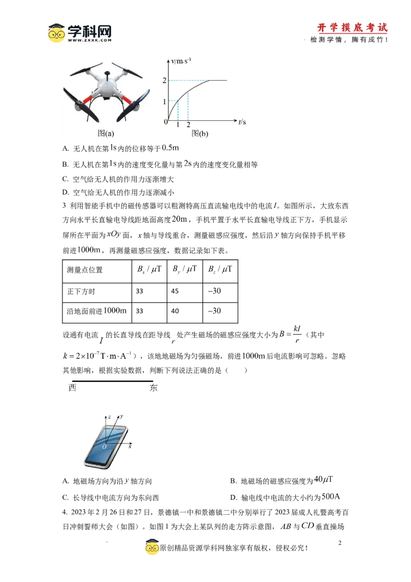 物理-2024届新高三开学摸底考试卷01（全国通用新教材）(考试版)_2024届新高三开学摸底考试卷_物理-2024届新高三开学摸底考试卷_物理-2024届新高三开学摸底考试卷01（全国通用新教材）