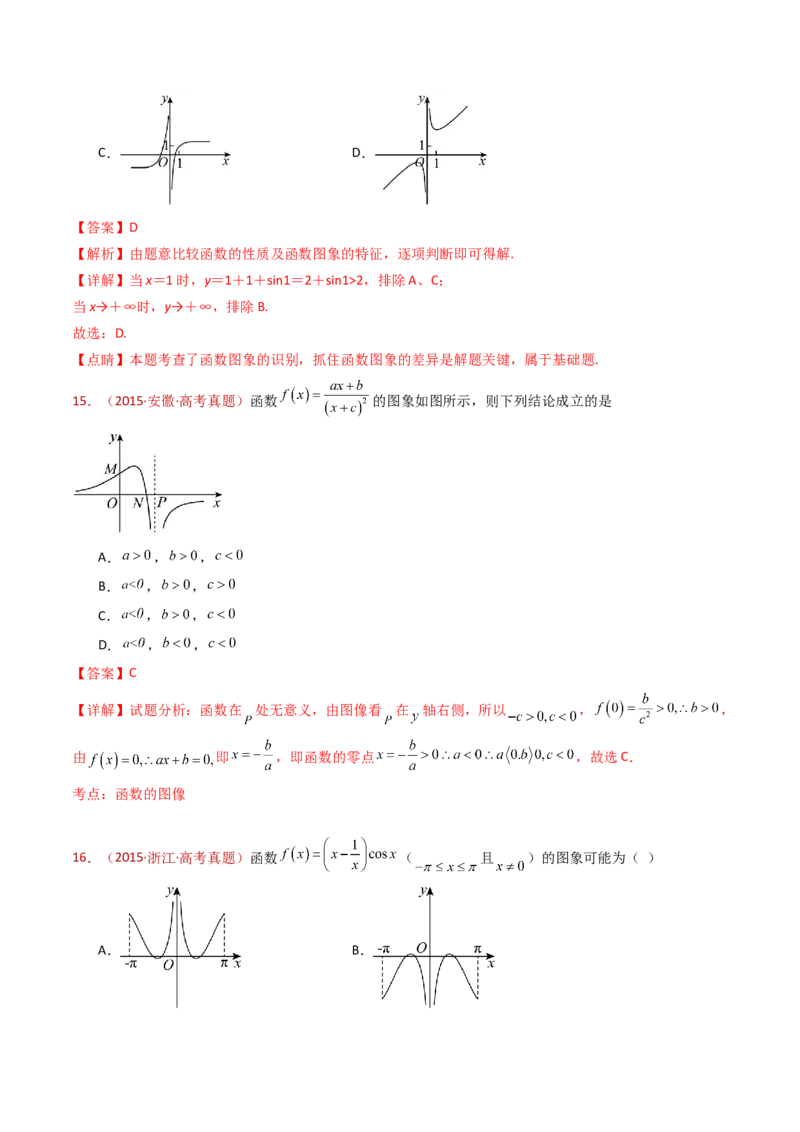 专题14指数、对数、幂函数、函数图象、函数零点及函数模型的应用（教师卷）-十年（2015-2024）高考真题数学分项汇编（全国通用）_近10年高考真题汇编（必刷）