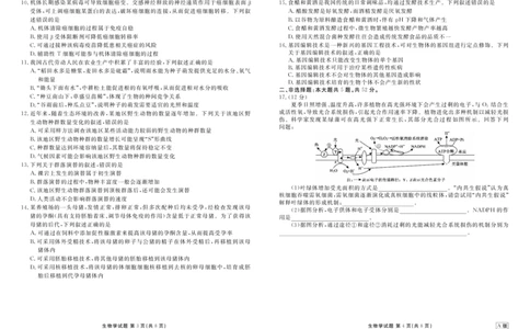 高三生物正文（2026届高三年级9月份联考）_2025年9月_250905衡水金卷四省（四川，云南）高三联考9月联考（全科）_生物