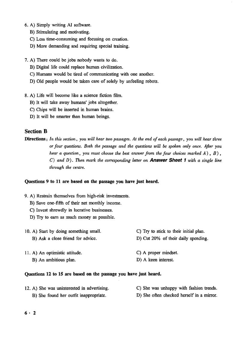 2020.12六级真题第1套可复制可搜索，打印首选_英语四六级整合_英语四六级真题版本二此版为主此文件夹会持续更新_六级真题_1.六级真题+答案解析+听力音频_2020年12月CET6