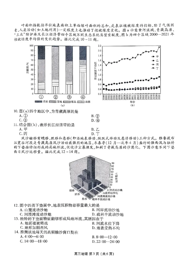 辽宁省县级重点高中协作体高三期末质量监测地理(1)_2026年1月_260120辽宁省县级重点高中协作体高三期末质量监测