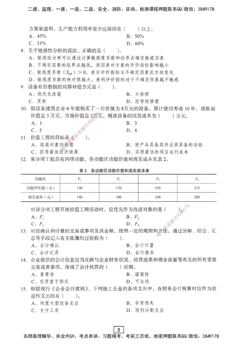 JGS-经济-考前3套卷_2026年一级建造师_2026年一建经济_2025年一建经济SVIP_05-考前密训✿央企特训✿机构普押_06-经济《考前三套卷》JGS