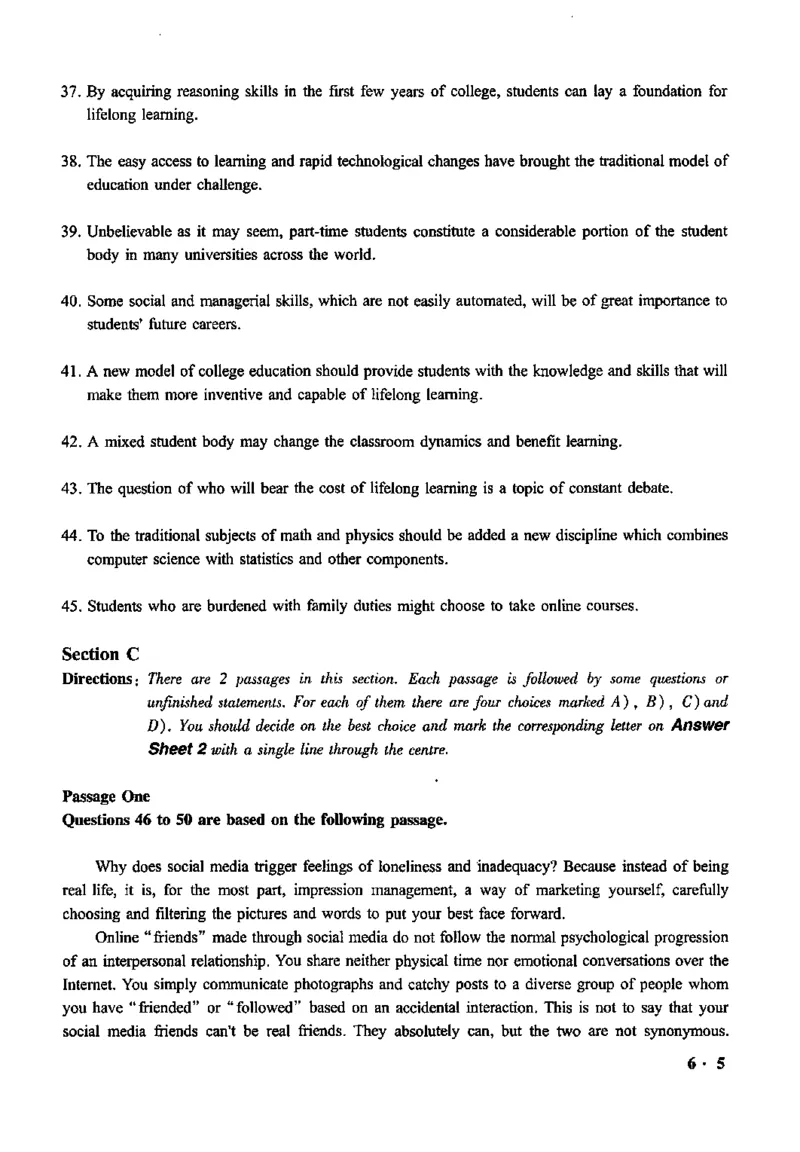 2020.12六级真题第3套可复制可搜索，打印首选_英语四六级整合_英语四六级真题版本二此版为主此文件夹会持续更新_六级真题_1.六级真题+答案解析+听力音频_2020年12月CET6