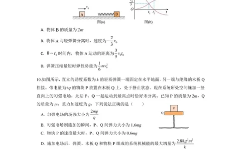 长沙市实验中学2025年高三年级暑假检测物理试卷（考试版）长沙市实验中学2025年高三年级暑假检测物理试卷（考试版）_2025年8月_250809湖南省长沙市实验中学2026届高三暑假检测
