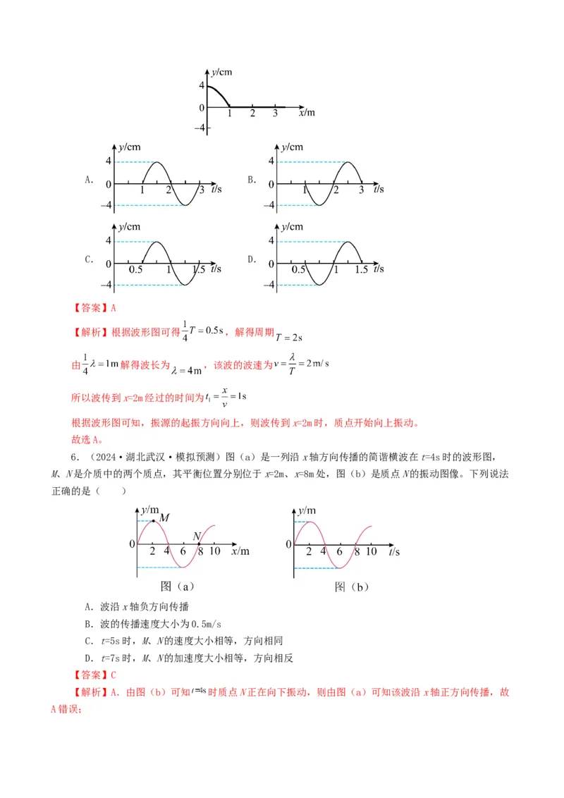 专题15机械波-2024年高考真题和模拟题物理分类汇编（教师卷）_近10年高考真题汇编（必刷）_十年（2014-2024）高考物理真题分项汇编（全国通用）