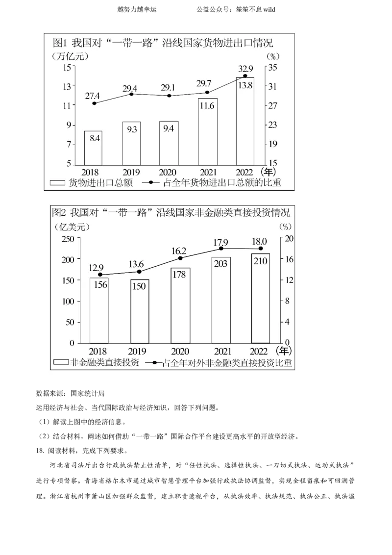 精品解析：2023年河北高考政治试卷（原卷版）_高考真题全网收集_政治_精品解析：2023年新高考河北卷政治高考真题解析（参考版）