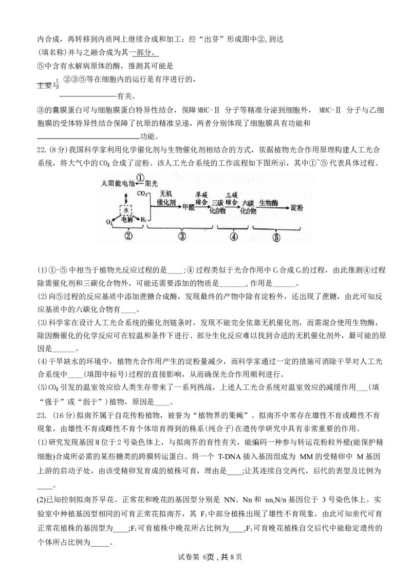 山东省枣庄市第三中学2024届高三上学期10月月考生物(1)_2023年10月_01每日更新_23号_2024届山东省枣庄市第三中学高三上学期10月月考