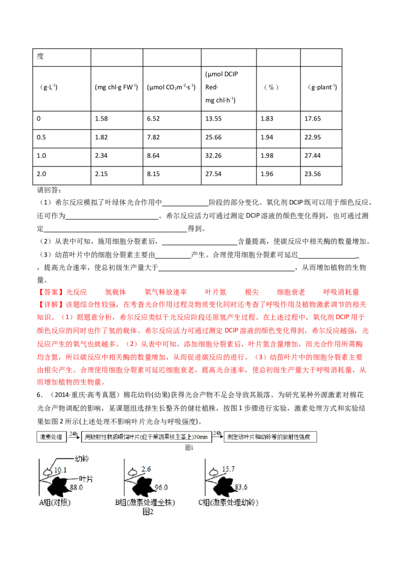 专题15植物的生命活动调节（解析卷）_近10年高考真题汇编（必刷）_十年（2014-2024）高考生物真题分项汇编（全国通用）_十年（2014-2023）高考生物真题分项汇编（全国通用）