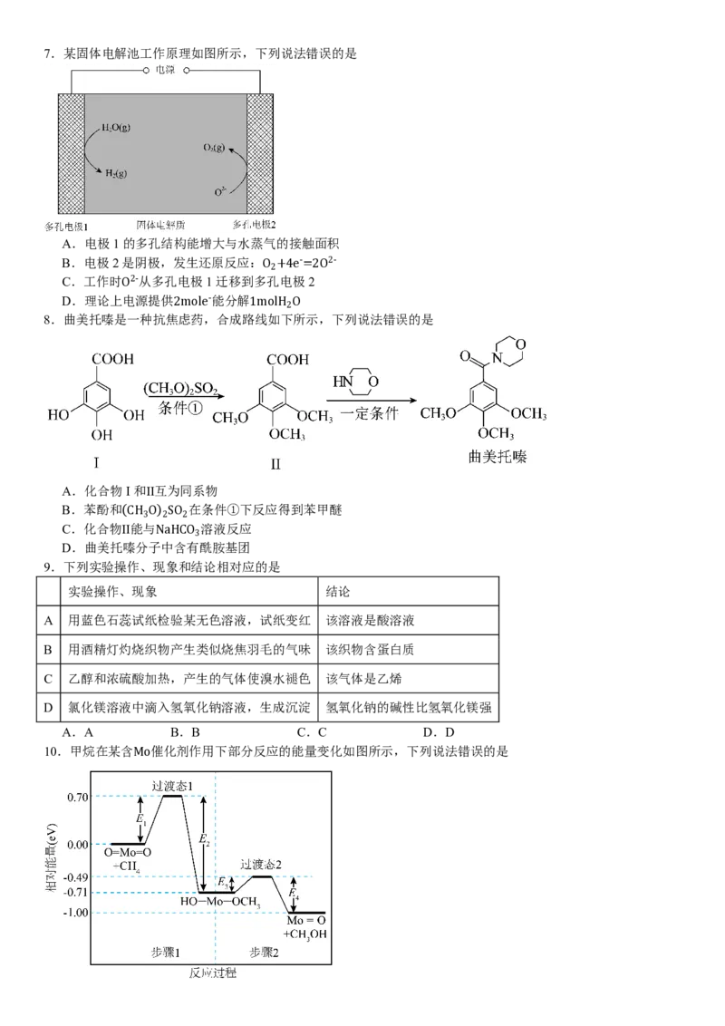 甘肃化学-试题-p_近10年高考真题汇编（必刷）_2024年高考真题_高考真题（截止6.29）_其他地方卷（目前搜集不完整）_甘肃卷（物、化、生、地）