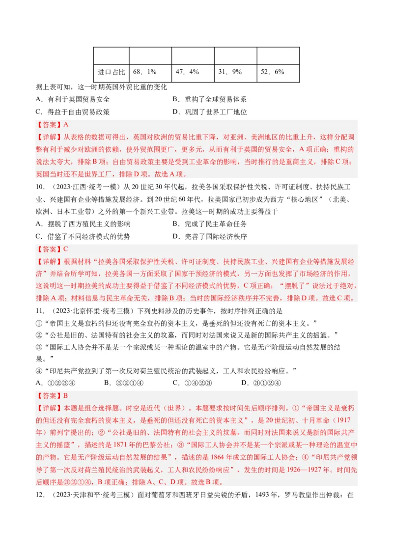 专题12世界殖民体系的形成、瓦解与亚非拉民族民主运动（解析卷）_近10年高考真题汇编（必刷）_十年（2014-2024）高考历史真题分项汇编（全国通用）
