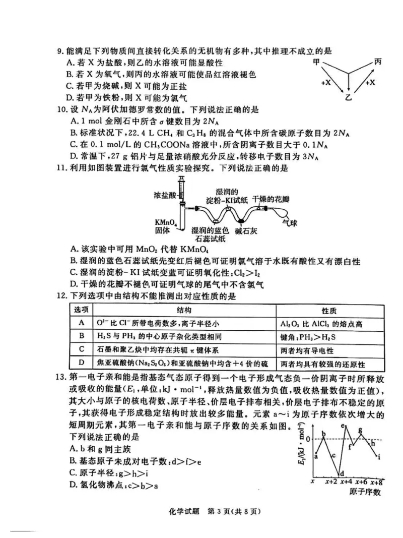 湛江市2026年普通高考测试（一）化学(1)_2026年1月_260128广东省湛江市高三年级2026年高考测试（一）(湛江一模)（全科）_2026届湛江市高三上学期普通高考测试（一）化学试题含答案