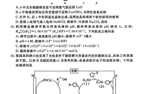 湛江市2026年普通高考测试（一）化学(1)_2026年1月_260128广东省湛江市高三年级2026年高考测试（一）(湛江一模)（全科）_2026届湛江市高三上学期普通高考测试（一）化学试题含答案