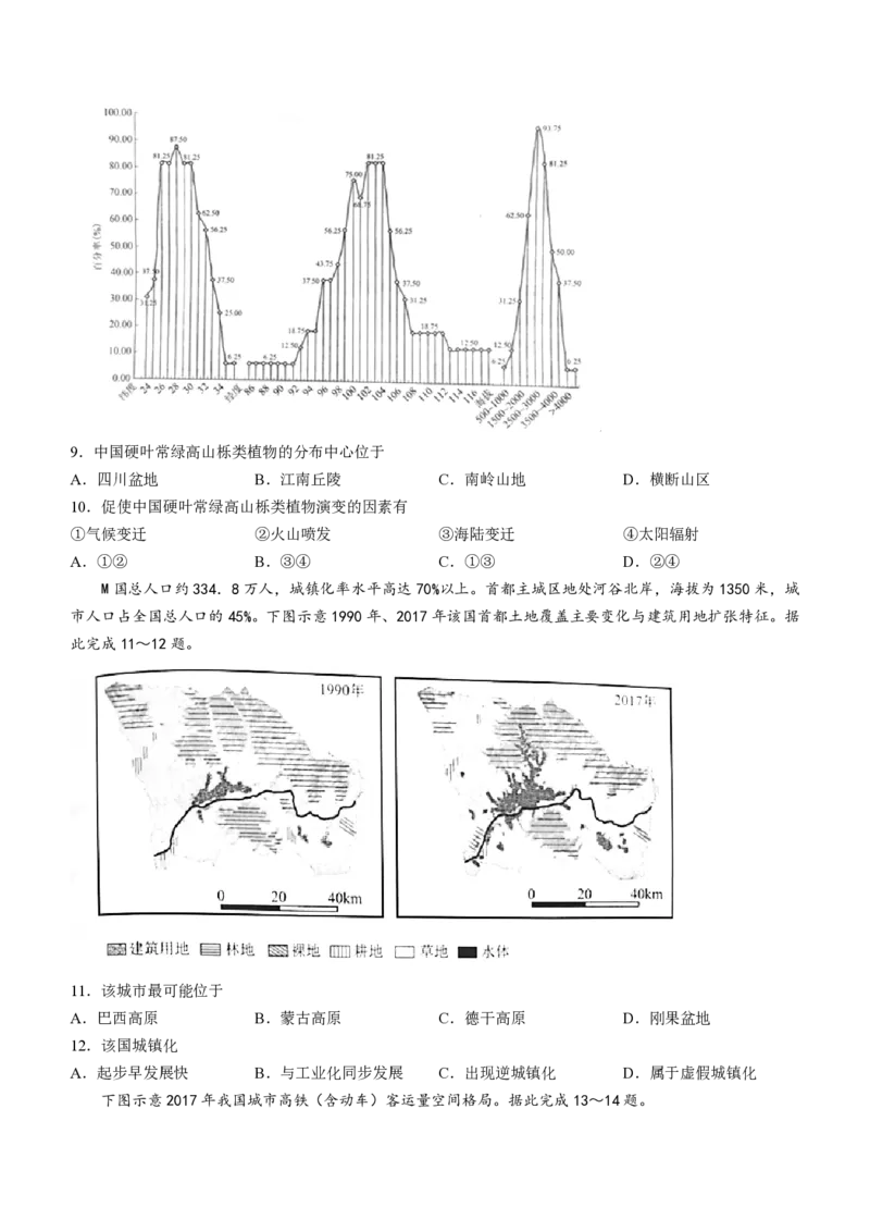 广东衡水金卷高三上(开学考)-地理试题+答案(1)_2023年9月_029月合集_2024届广东省衡水金卷高三上学期开学考
