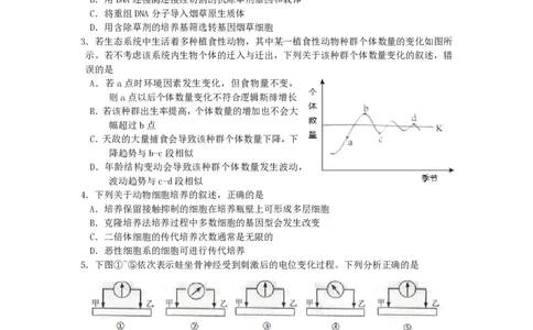 2010年高考生物试卷（浙江）（空白卷）_生物历年高考真题_新&middot;PDF版2008-2025&middot;高考生物真题_生物（按年份分类）2008-2025_2010&middot;高考生物真题