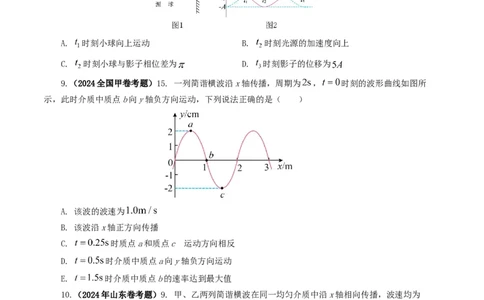 专题15机械波-2024年高考真题和模拟题物理分类汇编（学生卷）_近10年高考真题汇编（必刷）_十年（2014-2024）高考物理真题分项汇编（全国通用）