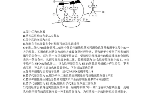 山东省济南市2024届高三上学期开学摸底考生物(1)_2023年9月_029月合集_2024届山东省济南市高三上学期开学摸底考