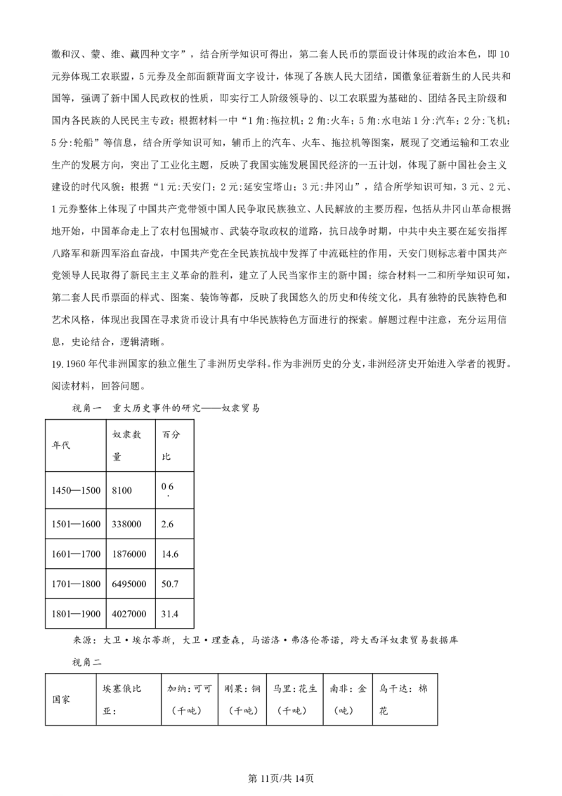 广东省深圳市罗湖区部分学校2023-2024学年高三上学期开学模拟考试（质量检测一）历史答案(1)_2023年8月_028月合集