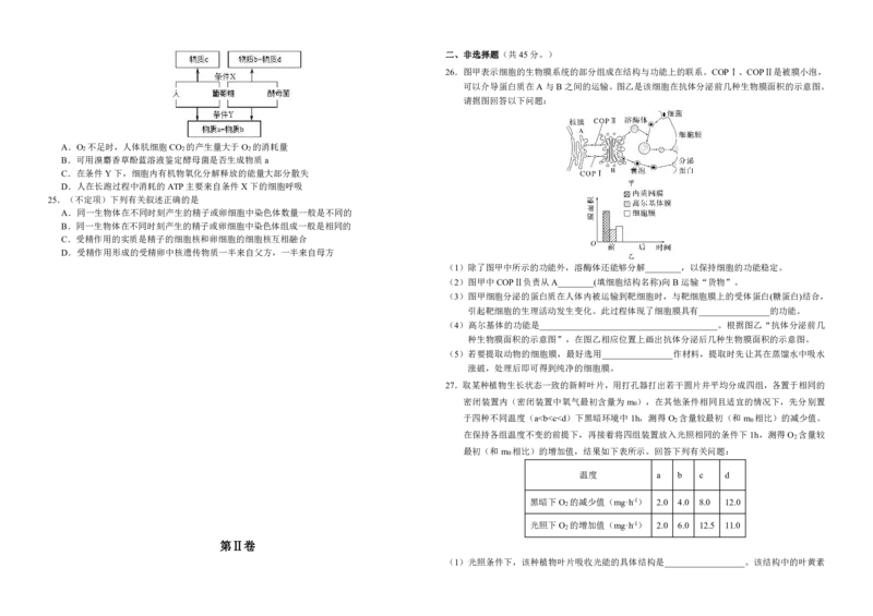 吉林省长春外国语学校2023-2024学年高三上学期9月月考试题生物(1)_2023年10月_01每日更新_6号_2024届吉林省长春外国语学校高三上学期9月月考试题
