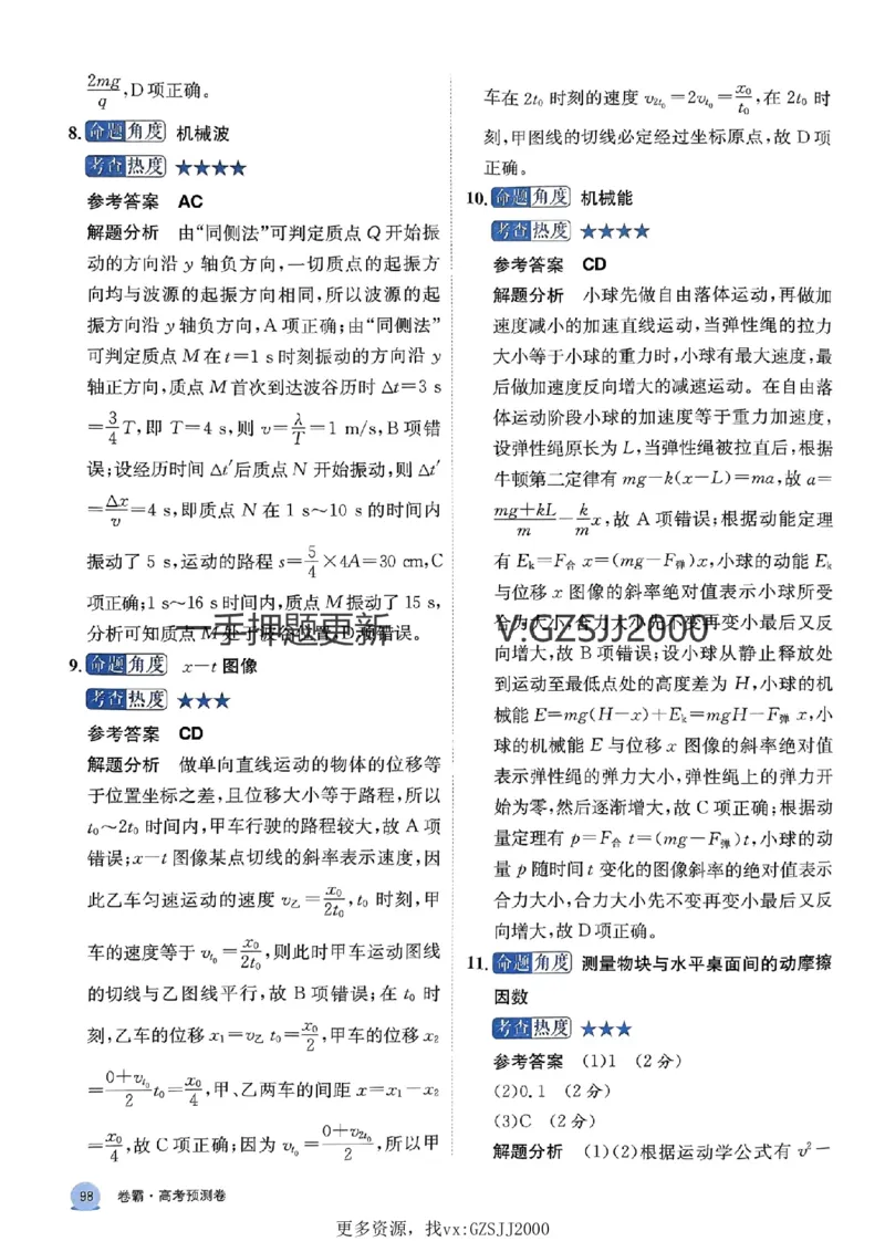 押题卷物理答案_2024高考押题卷_52024金太阳全系列_（新高考版）jty临考预测押题密卷_押题卷答案