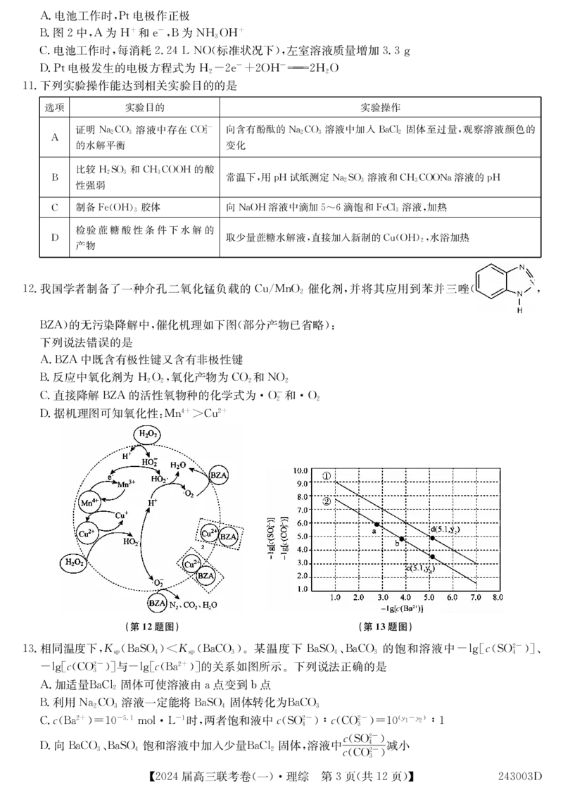 云南民族大学附属高级中学2024届高三上学期联考（一）理综(1)_2023年10月_01每日更新_13号_2024届云南民族大学附属高级中学2024届高三上学期联考（一）