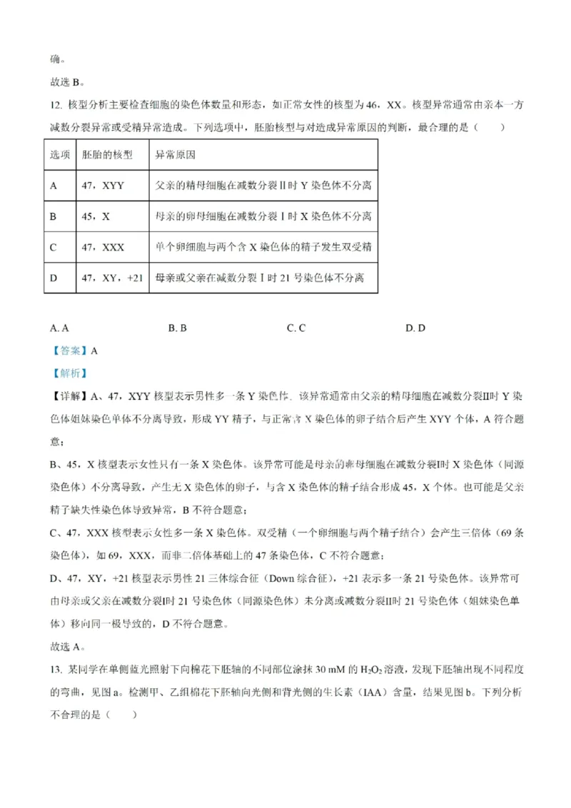 生物试题-汕头市2025-2026学年度普通高中毕业班教学质量监测（含解析）(1)_2026年1月_260120汕头市2025-2026学年度普通高中毕业班教学质量监测（全科）