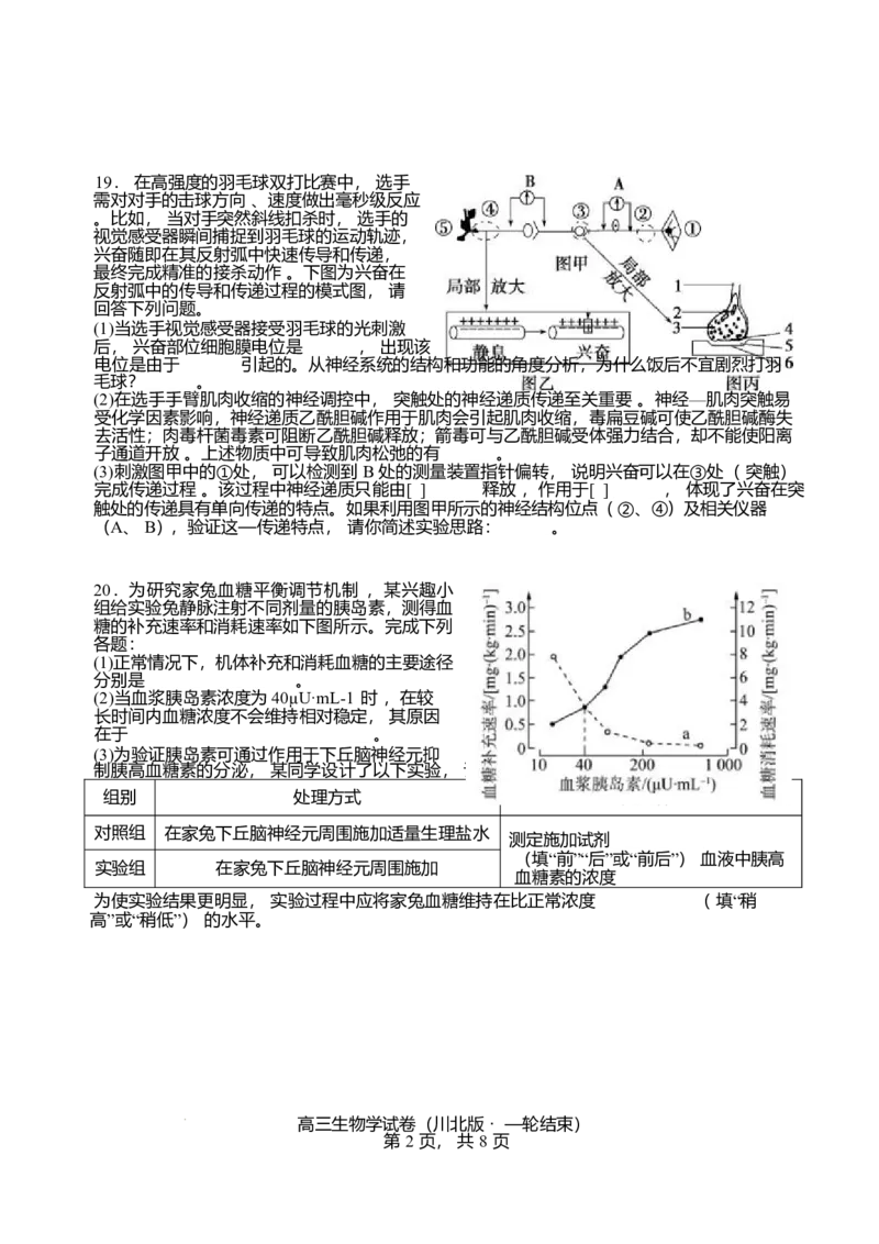 2026届四川省字节精准教育联盟高三上学期1月一模生物试题(1)_2026年1月_260112四川省字节精准教育联盟2026届高三上学期1月第二阶段学情调研测试（全科）