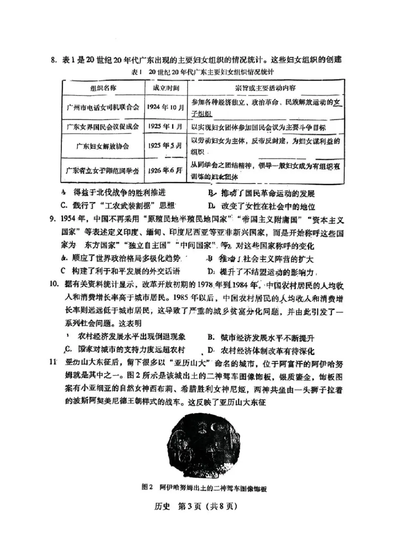 广东省2024届高中毕业班第一次调研考试（粤光联考）历史_2023年9月_01每日更新_8号_2024届广东省高中毕业班第一次调研考试（粤光联考）