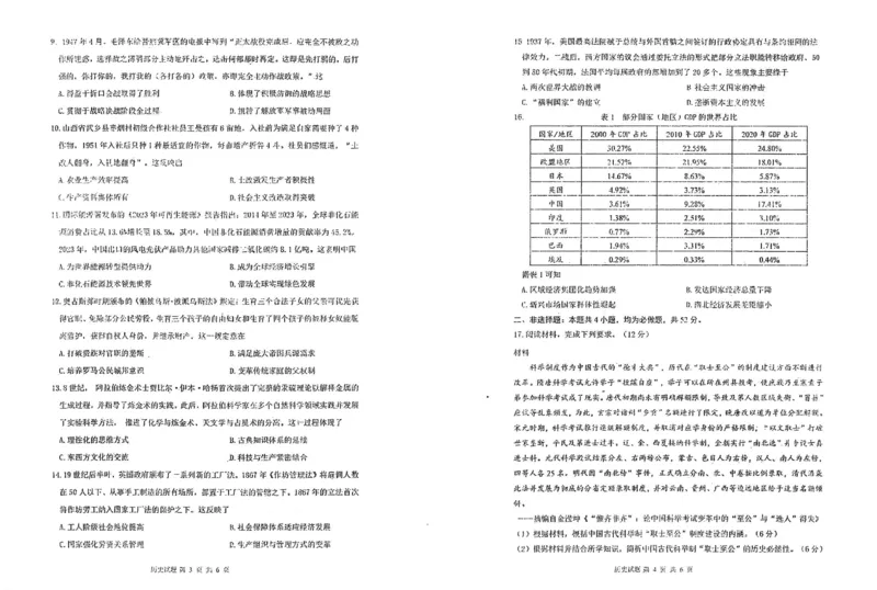 历史试题-2026年沈阳市高中三年级教学质量监测(一)(1)_2026年1月_260117辽宁省沈阳市2026届高中三年级高三教学质量监测（一）（沈阳一模）（全科）