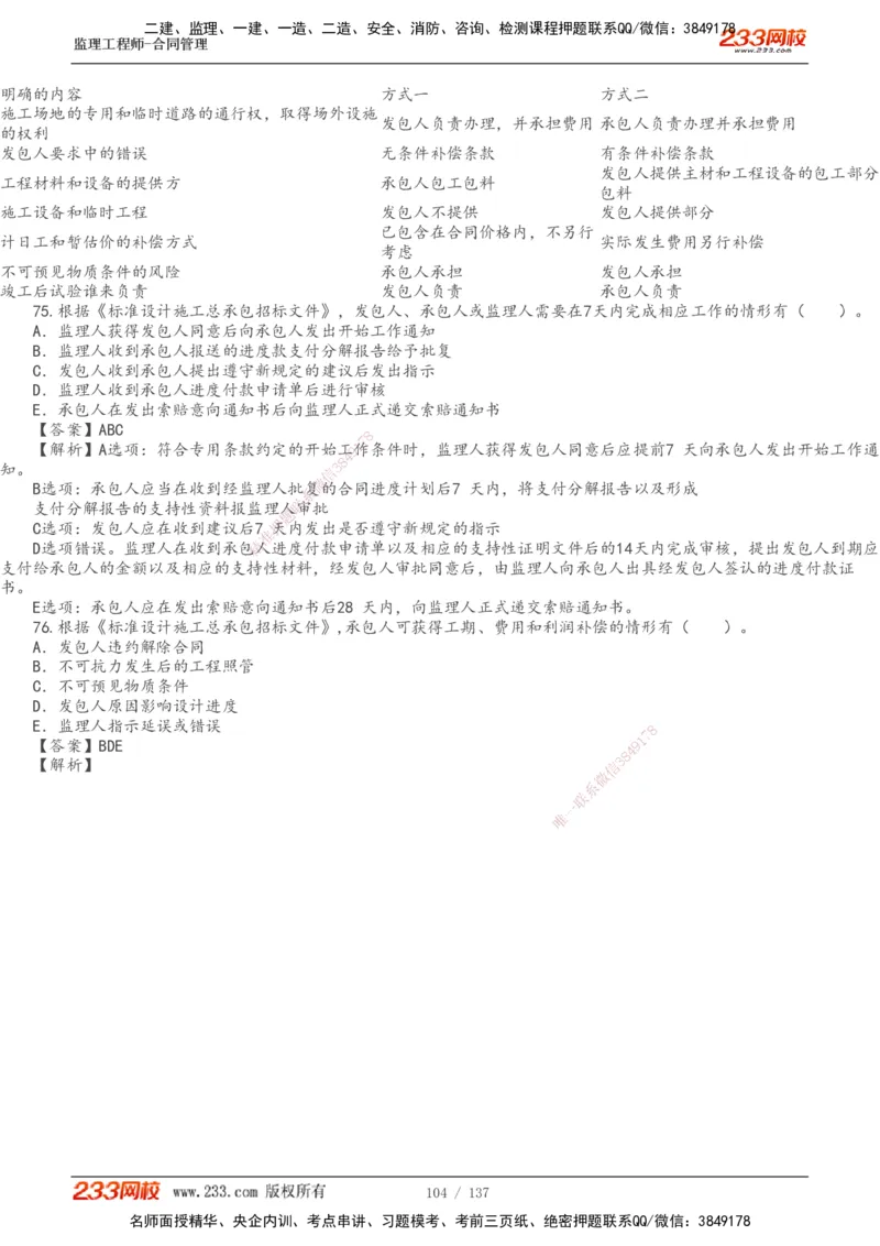 233-合同管理-真题解析-20-25年_监理工程师_2025监理工程师_2025年监理工程师SVIP_2025年监理合同管理SVIP_2025真题解析