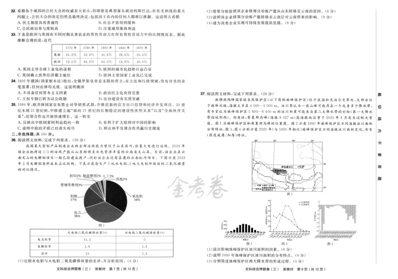 天星教育2024新教材高考最后一卷延边教育出版社文综试题_2024高考押题卷_12024天星全系列_tx《金k卷&middot;最后一卷》（9科全）_新教材