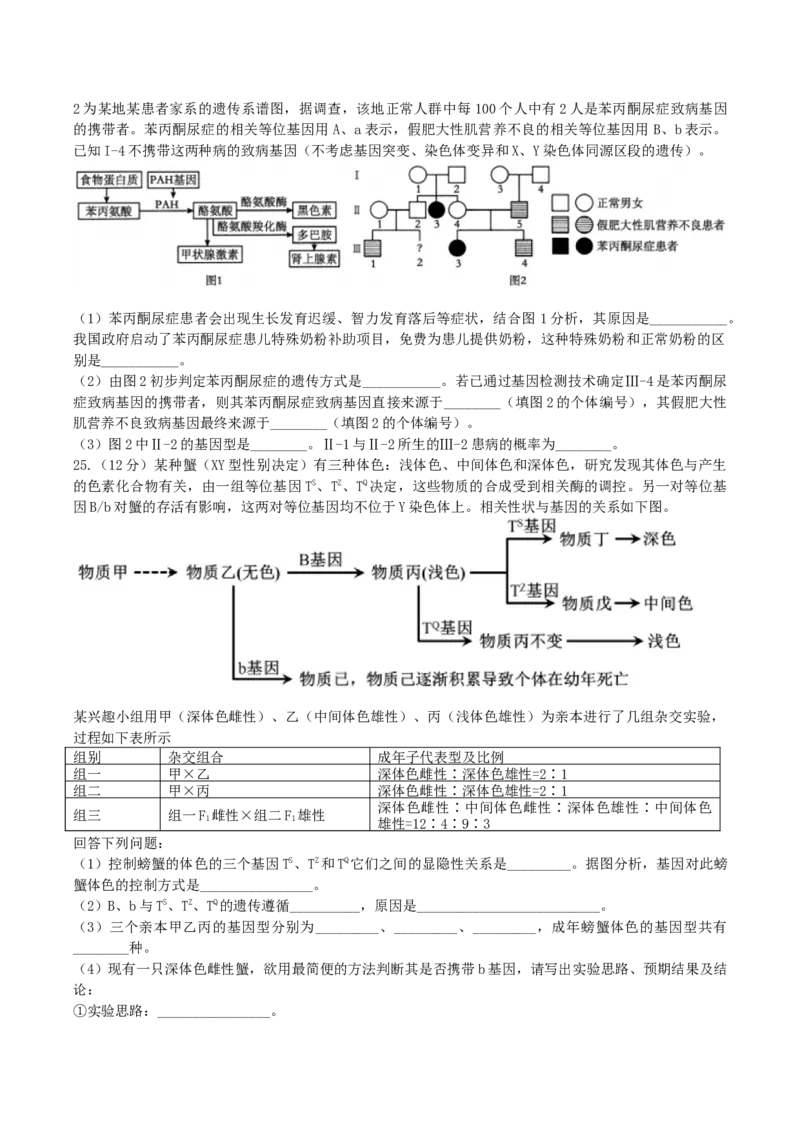 辽宁省实验中学2026届高三上学期10月第二次模拟生物试卷（含答案）_2025年10月_12026年试卷教辅资源等多个文件_251020辽宁省实验中学2026届高三上学期10月第二次模拟
