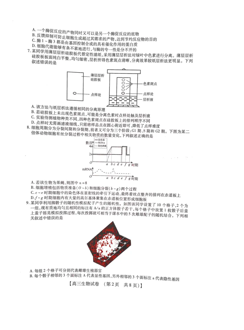 2022-2023学年高三年级TOP二十名校九月摸底考试生物_2023年8月_01每日更新_2号_2023届河南省六市TOP二十名校高三上学期9月摸底考试