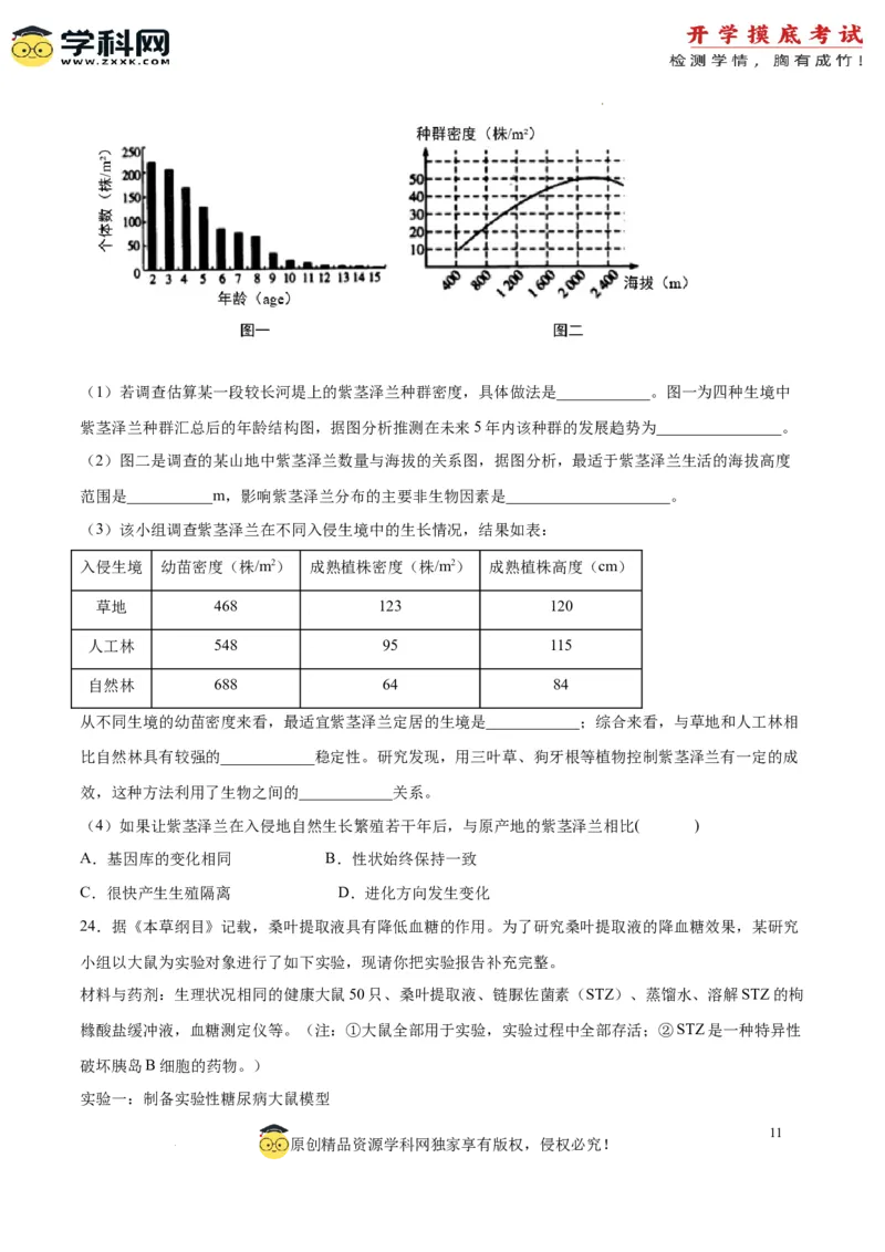 生物（辽宁卷）（考试版）_2024届新高三开学摸底考试卷_生物-2024届新高三开学摸底考试卷_生物-2024届新高三开学摸底考试卷（辽宁卷）