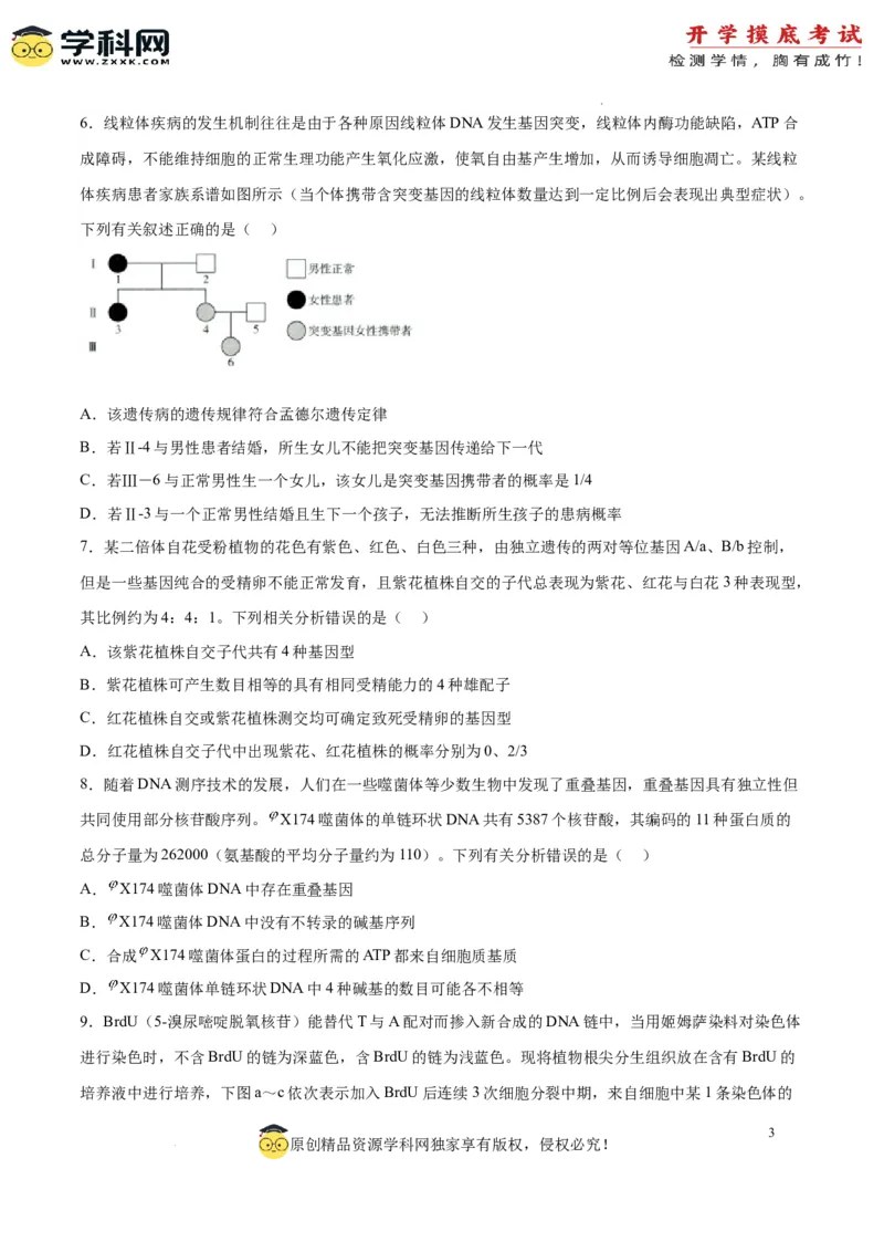 生物（辽宁卷）（考试版）_2024届新高三开学摸底考试卷_生物-2024届新高三开学摸底考试卷_生物-2024届新高三开学摸底考试卷（辽宁卷）