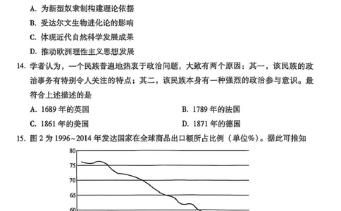 贵阳第一中学2026届高考适应性月考卷（二）历史_2025年10月_12026年试卷教辅资源等多个文件_251025贵州省贵阳第一中学2026届高考适应性月考卷（二）（全科）