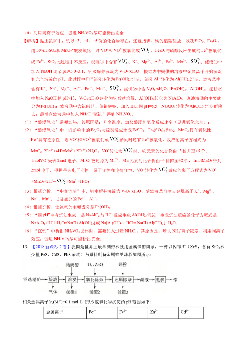 专题96工艺流程&mdash;&mdash;金属元素载体（解析卷）_近10年高考真题汇编（必刷）_十年（2014-2024）高考化学真题分项汇编（全国通用）_十年（2014-2023）高考化学真题分项汇编（全国通用）