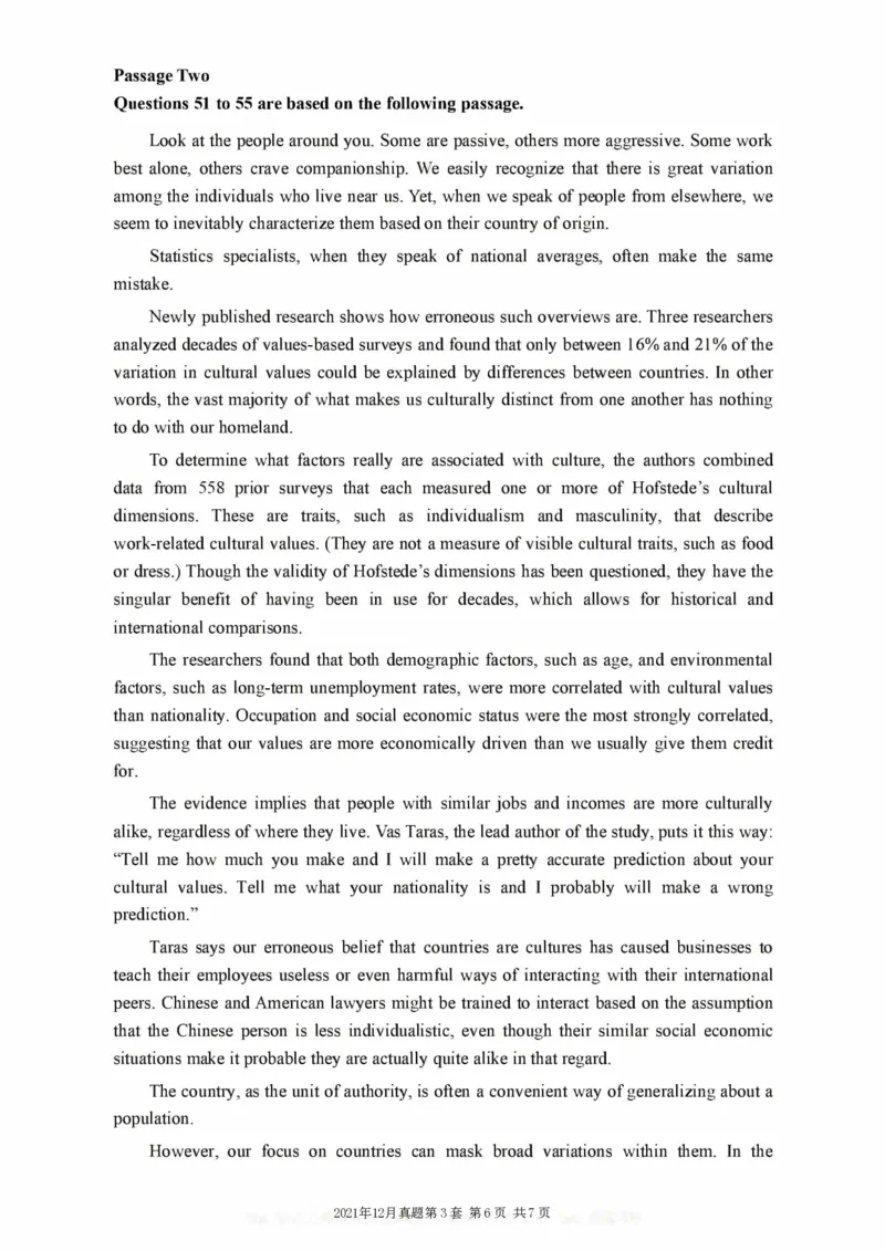 2021.12六级真题第3套_英语四六级整合_英语四六级真题版本二此版为主此文件夹会持续更新_六级真题_1.六级真题+答案解析+听力音频_2014年-2022年真题解析音频_2021年12月CET6