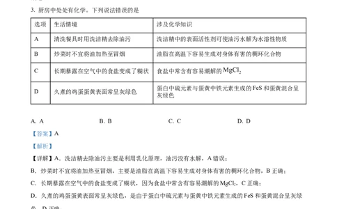 2024年贵州高考真题化学试题（解析版）_高考真题全网收集_化学_2024年新高考贵州卷化学高考真题解析（参考版）