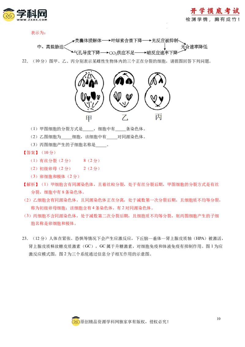 生物-2024届新高三开学摸底考试卷（全国通用新教材）02(解析版)_2024届新高三开学摸底考试卷_生物-2024届新高三开学摸底考试卷_生物-2024届新高三开学摸底考试卷（全国通用，新教材）02