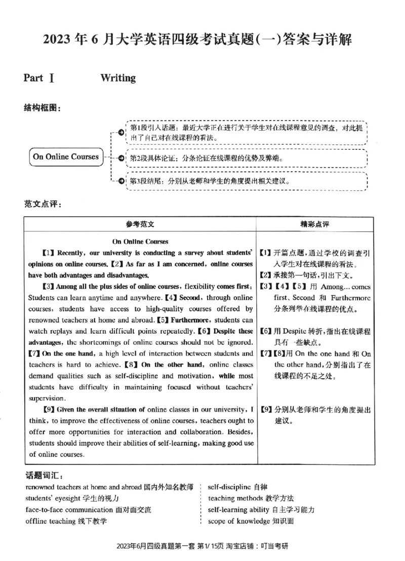 2023.06四级真题第1套详解_英语四六级整合_英语四六级真题版本二此版为主此文件夹会持续更新_四级真题_1.四级真题+答案解析+听力音频(1989-2025)_22023-2024年(真题-解析-听力=已完结)