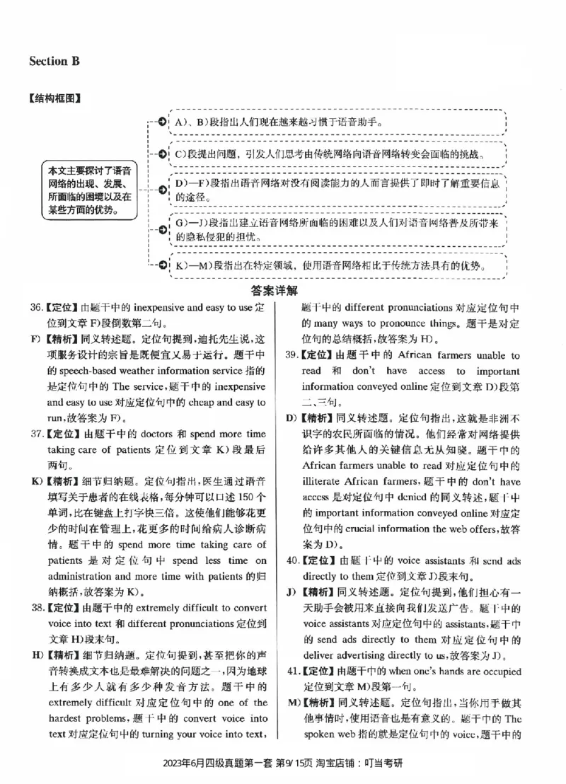 2023.06四级真题第1套详解_英语四六级整合_英语四六级真题版本二此版为主此文件夹会持续更新_四级真题_1.四级真题+答案解析+听力音频(1989-2025)_22023-2024年(真题-解析-听力=已完结)
