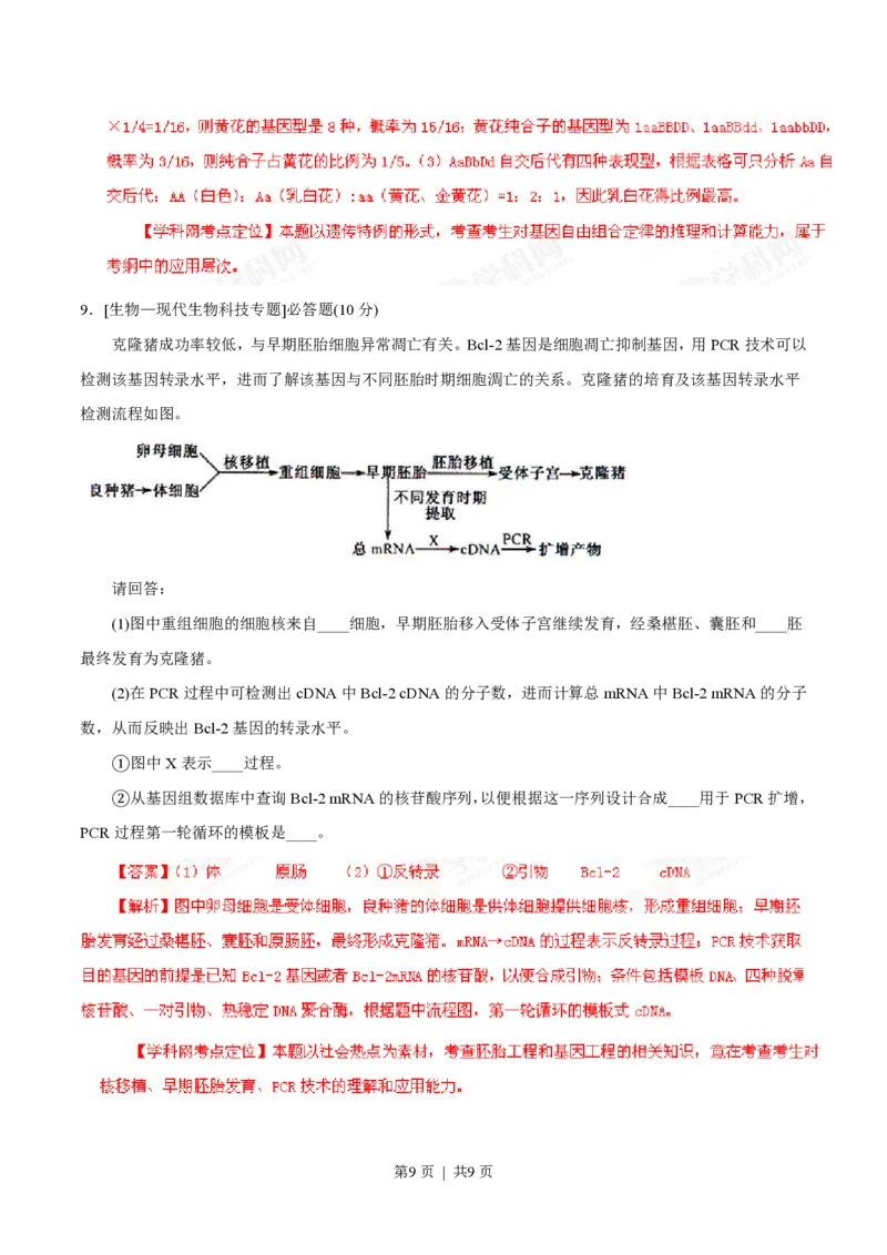 2013年高考生物试卷（福建）（解析卷）_生物历年高考真题_新&middot;PDF版2008-2025&middot;高考生物真题_生物（按试卷类型分类）2008-2025_自主命题卷&middot;生物（2008-2025）