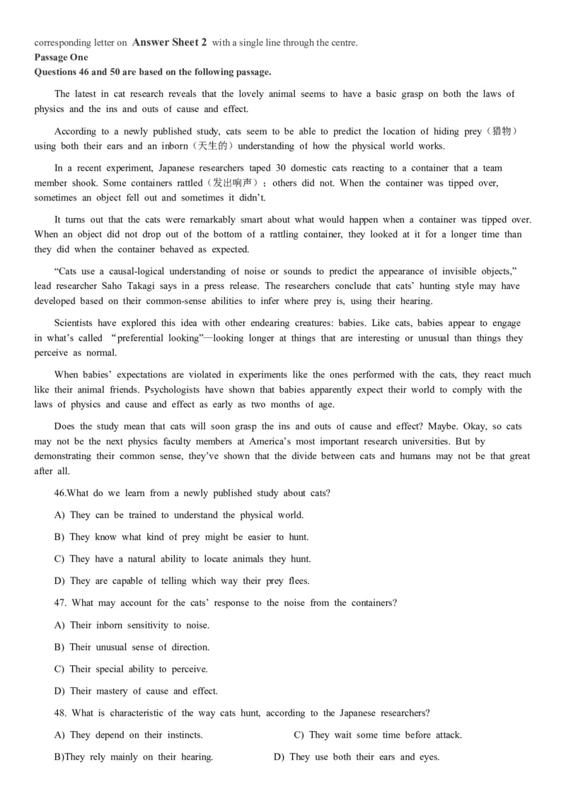 2018年12月四级真题第三套_英语四六级整合_英语四六级真题版本二此版为主此文件夹会持续更新_四级真题_1.四级真题+答案解析+听力音频(1989-2025)_12014-2022年(真题-解析-听力=已完结)