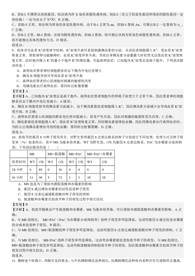 山东生物-答案-p_近10年高考真题汇编（必刷）_2024年高考真题_高考真题（截止6.29）_山东卷副科（6科全）